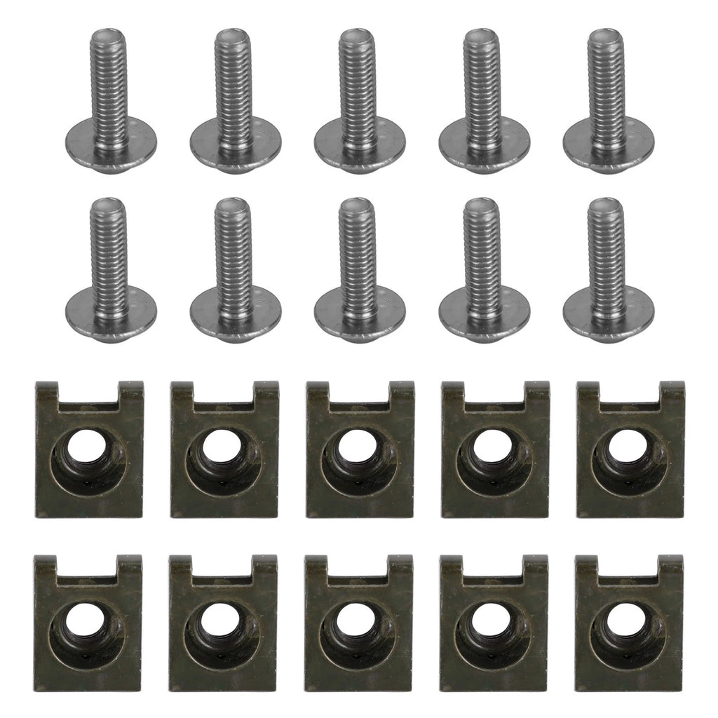 10x Aluminum M6x20mm Screen Bolts & Spring C Clips for Honda Motorcycle