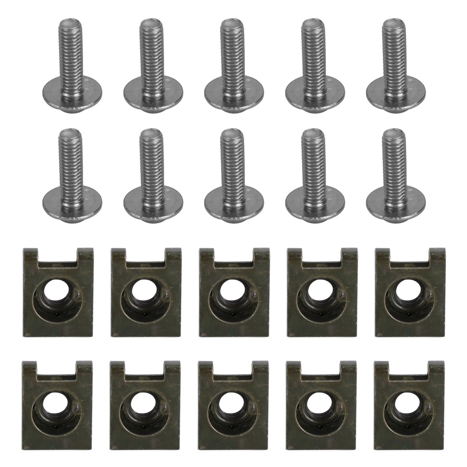 10x Aluminum M6x20mm Screen Bolts & Spring C Clips for Honda Motorcycle