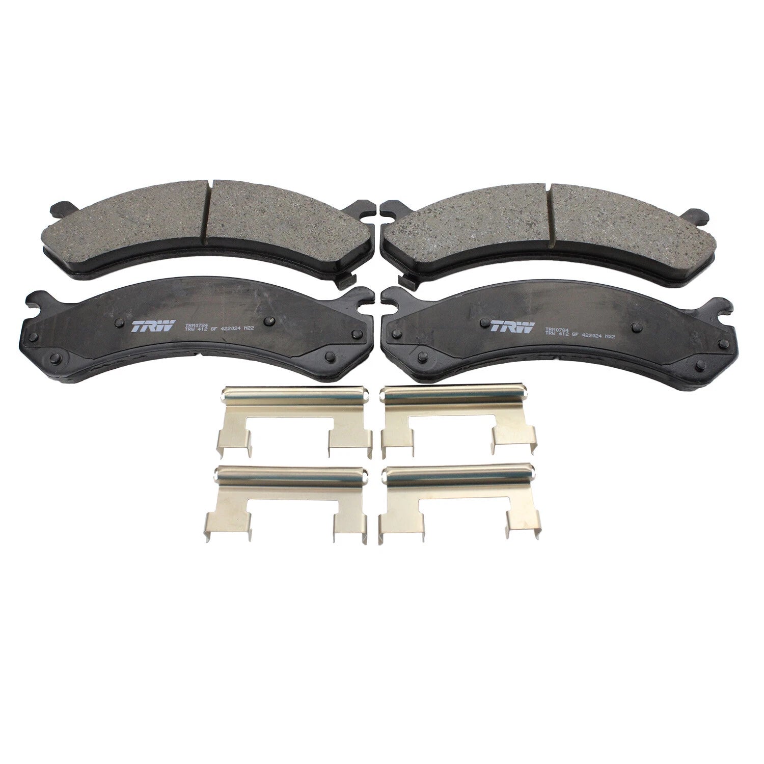 Set of 4 TRW Pro Metallic Slotted Brake Pads for Cadillac Chevrolet GMC Hummer