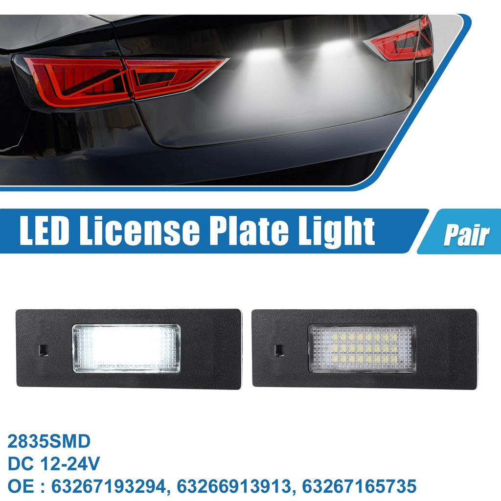 1 Pair White LED License Plate Light Assembly 63267193294 2835SMD for BMW 