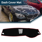 Dashboard Cover Mat for BMW 5 Series F10 F11 (2010–2017) Black Red
