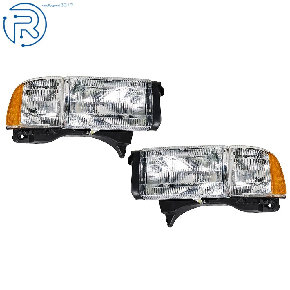 Headlights Pair for Dodge Ram 1500-3500 (1994–2002) Halogen