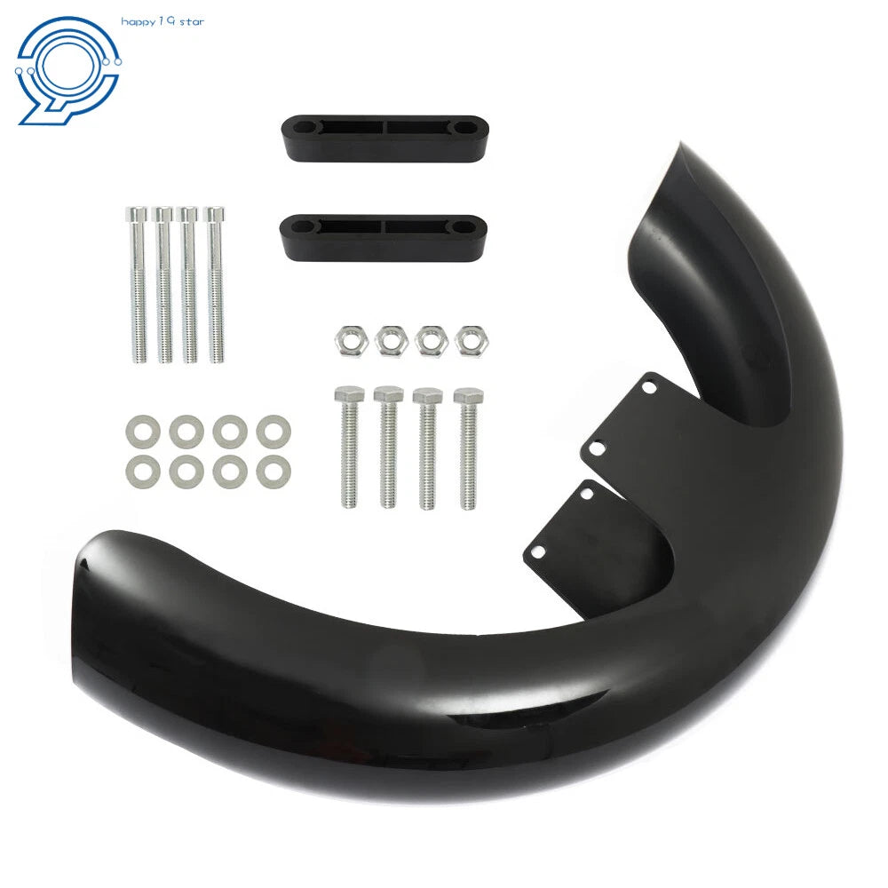 19" Wheel Wrap Front Fender ABS Vivid Black for Harley Touring (2014–2023)