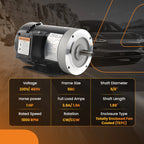 Air Compressor 1HP Electric Motor 5/8" Shaft 1800RPM 230V/460V