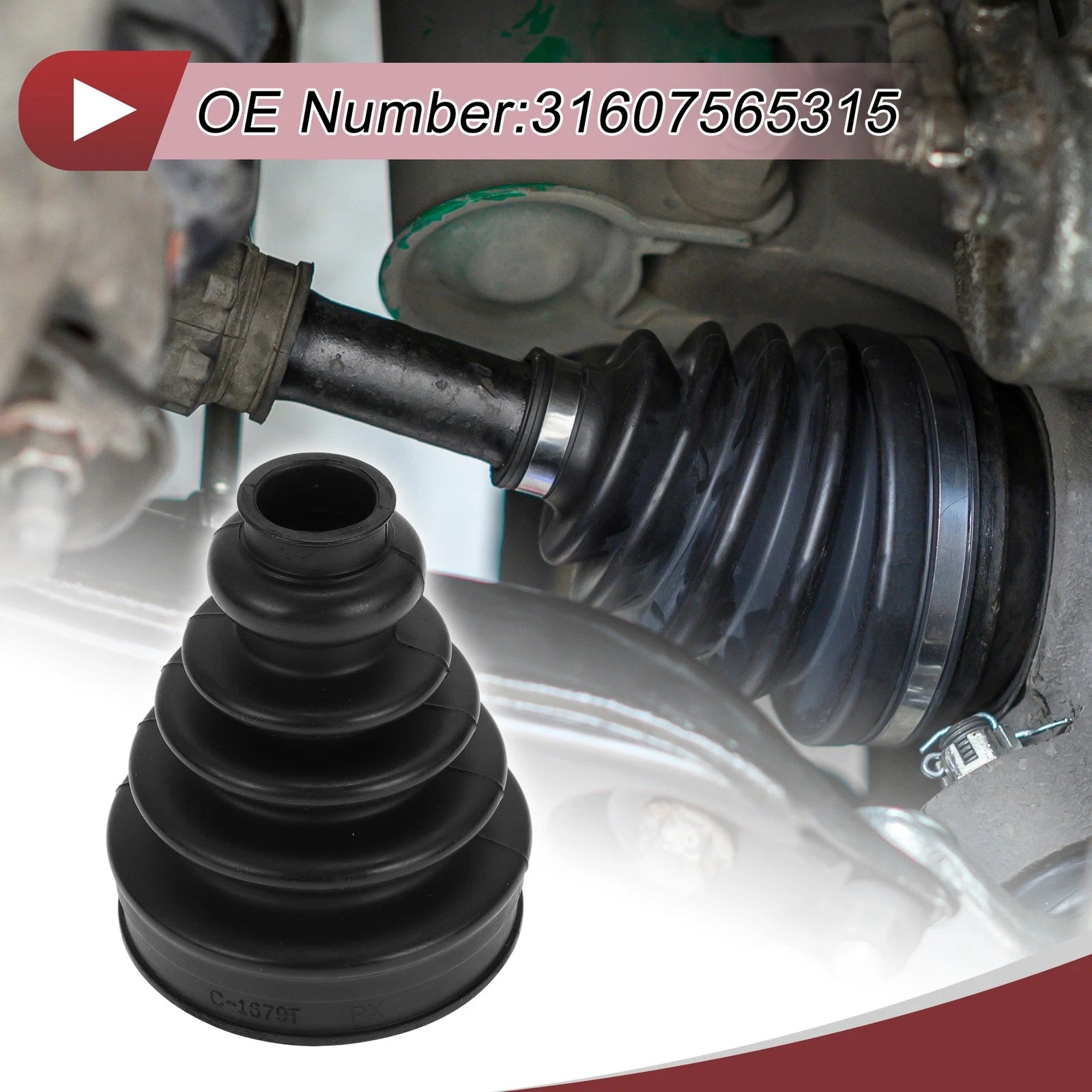 Inner CV Joint Boot Kit with Clamps for BMW X5 (2000–2006) - 31607565315