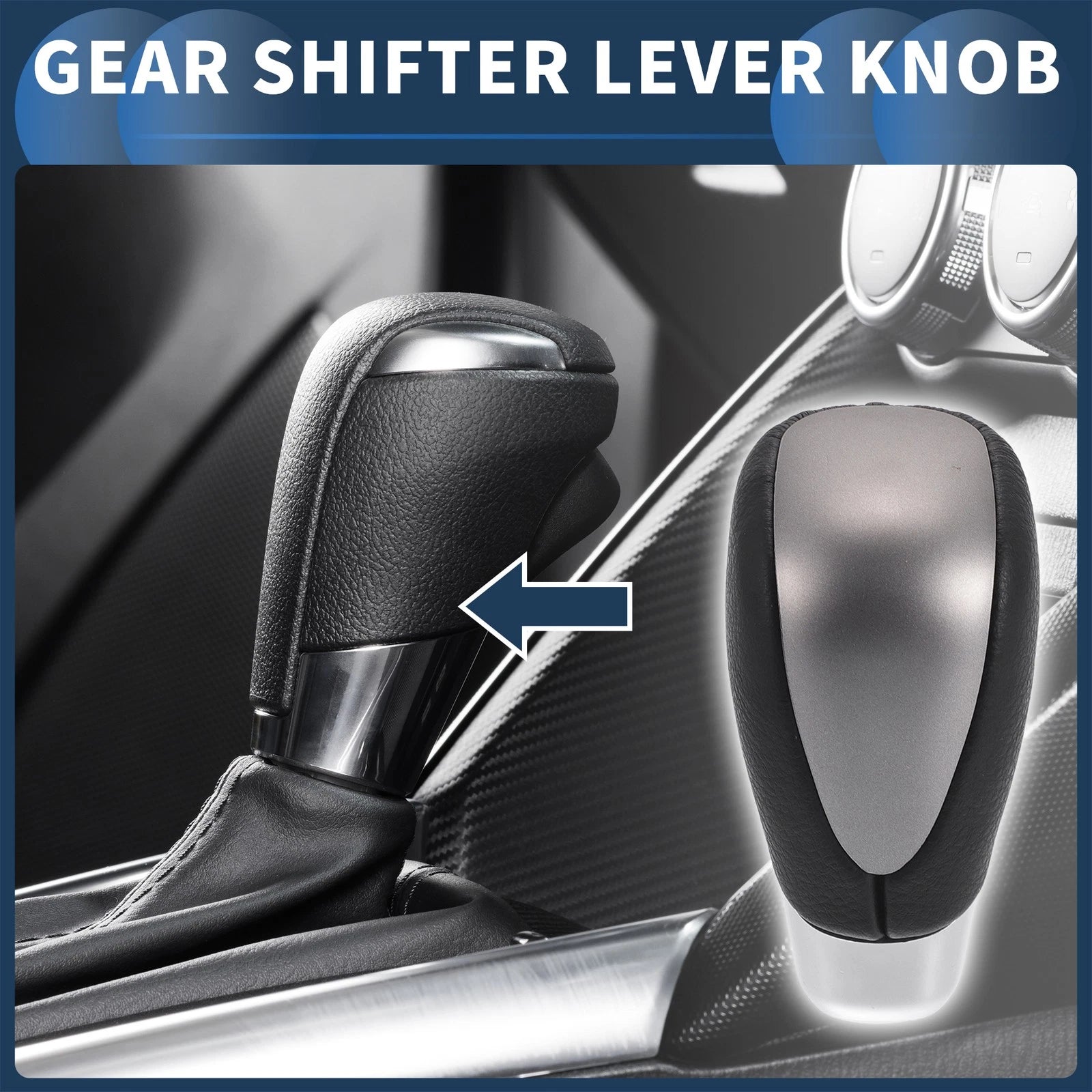 Automatic Gear Shifter Knob for Toyota Alphard 200 Series (2015–2020) Faux Leather Black