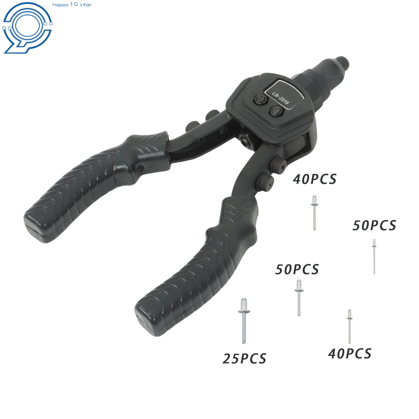 1/4 Pop Rivet Gun Kit for Multi-purpose Use (200 Rivets, 5 Heads)