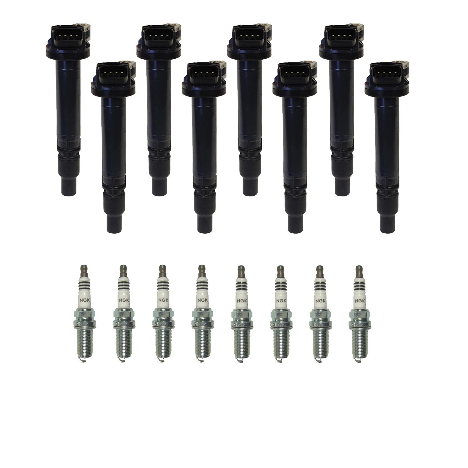 Set of 8 Ignition Coils & NGK Iridium Spark Plugs for Lexus GX460, LX570, Tundra (2007–2021)