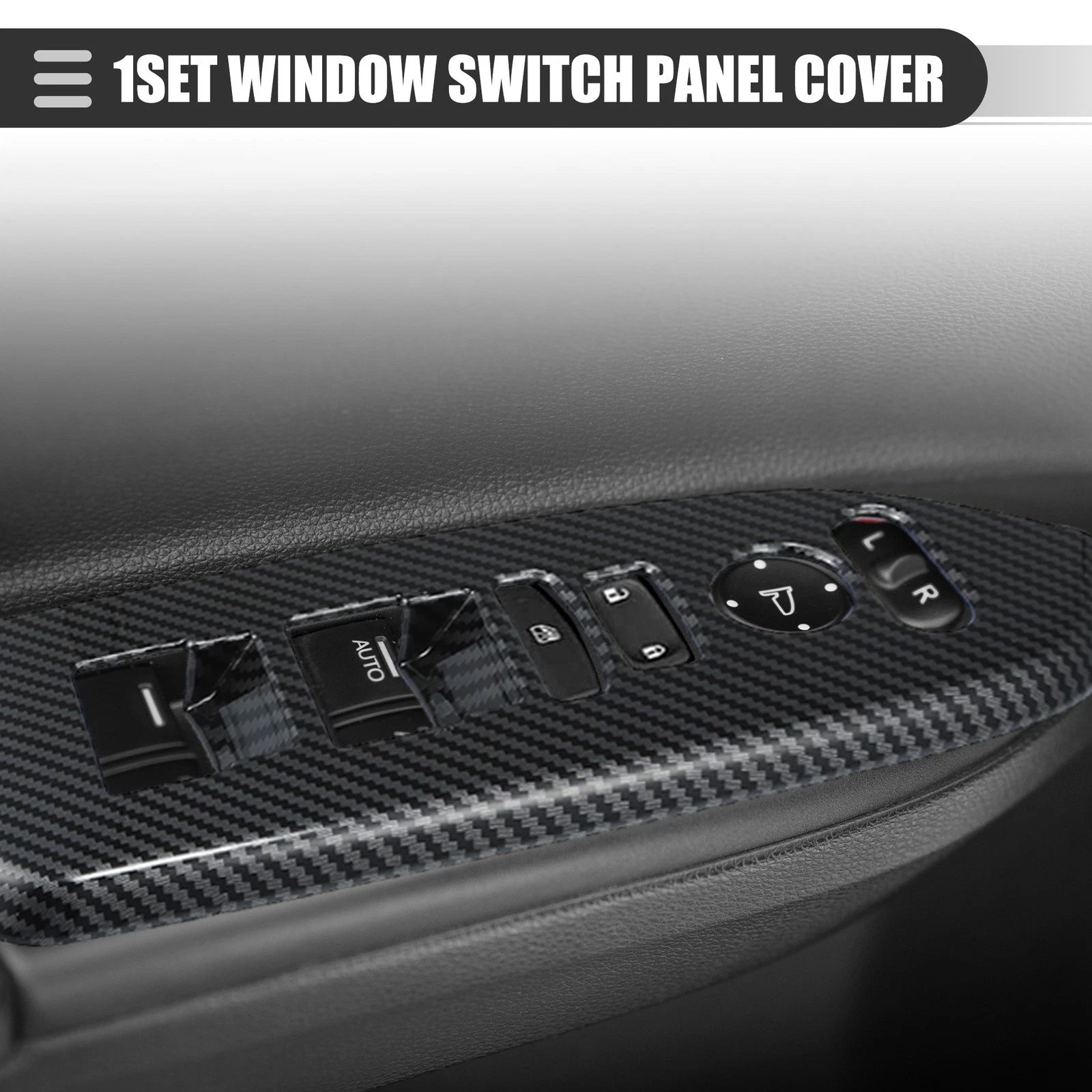 Set of 1 Window Switch Panel Cover Trim ABS for Honda CR-V (2017–2022) Carbon Fiber