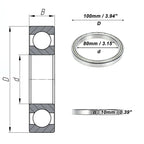 6816ZZ Deep Groove Ball Bearing for Scooter Skateboard Wheel (80x100x10mm)