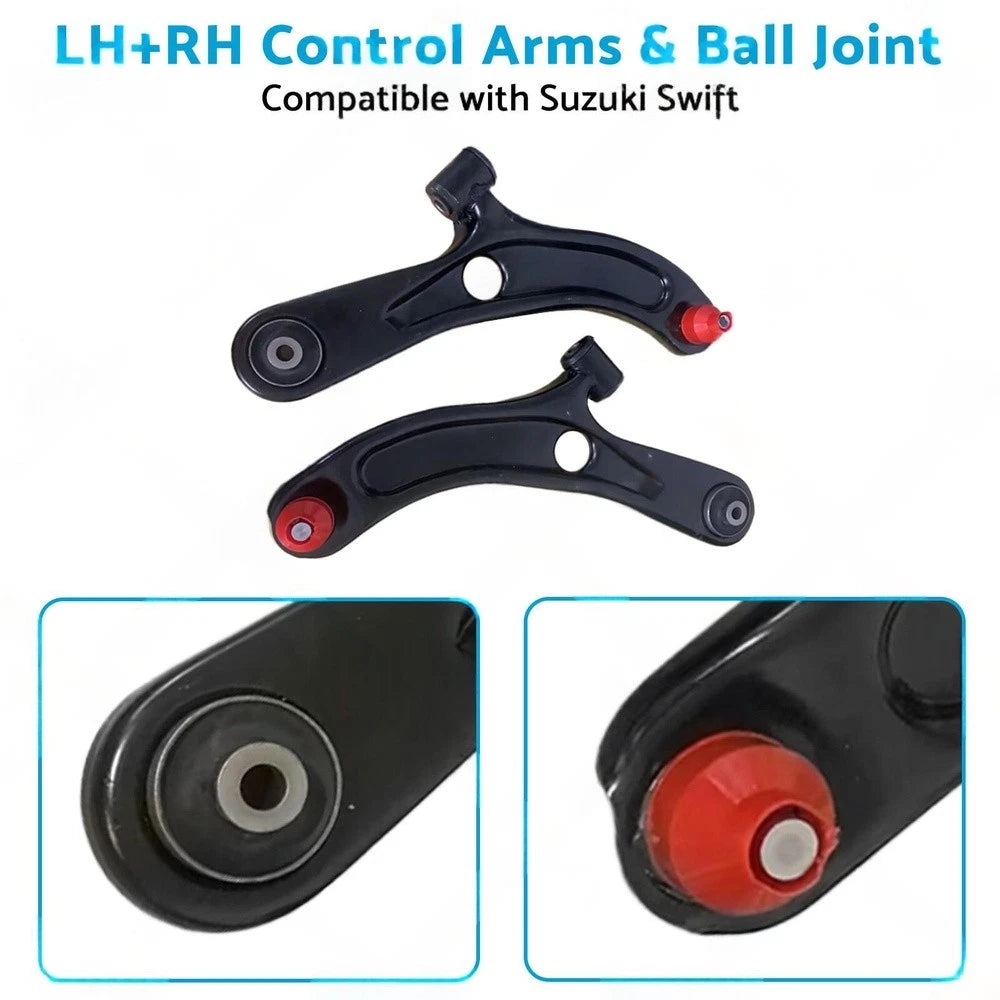 Pair Front Lower Control Arms & Ball Joint for Suzuki Swift (2005–2010)