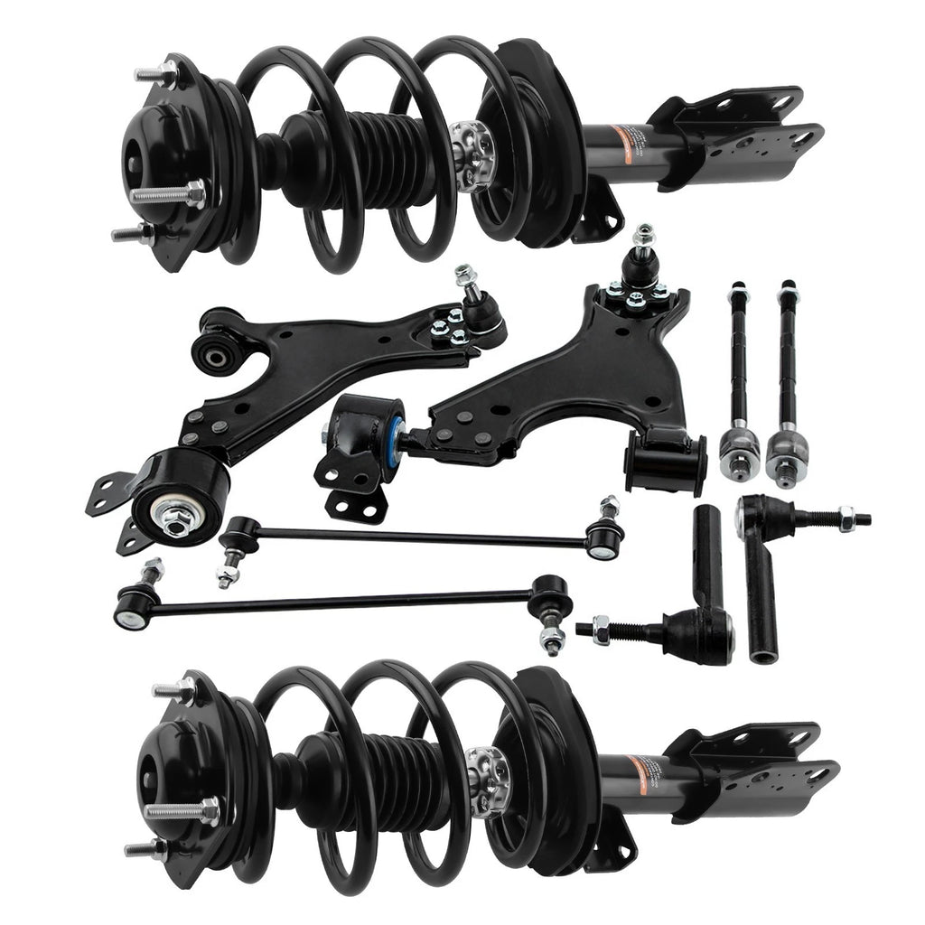 Front Complete Struts Control Arms Tie Rods Kit for 2013-2017 Chevy Traverse
