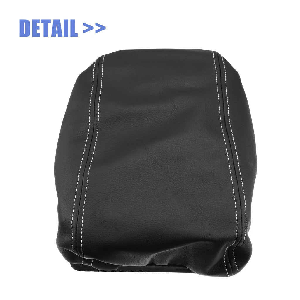 Center Console Armrest Cover for Hyundai Tucson (2016–2021) Black Gray Stitches