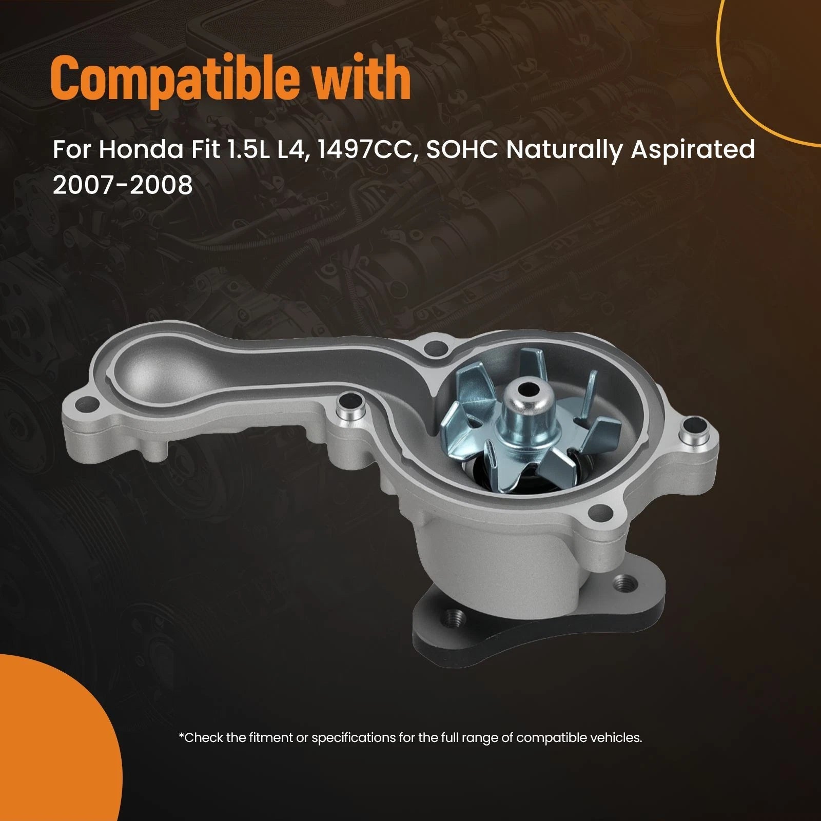 Water Pump for Honda 1.5L (2007–2008) Aluminum Direct Fit