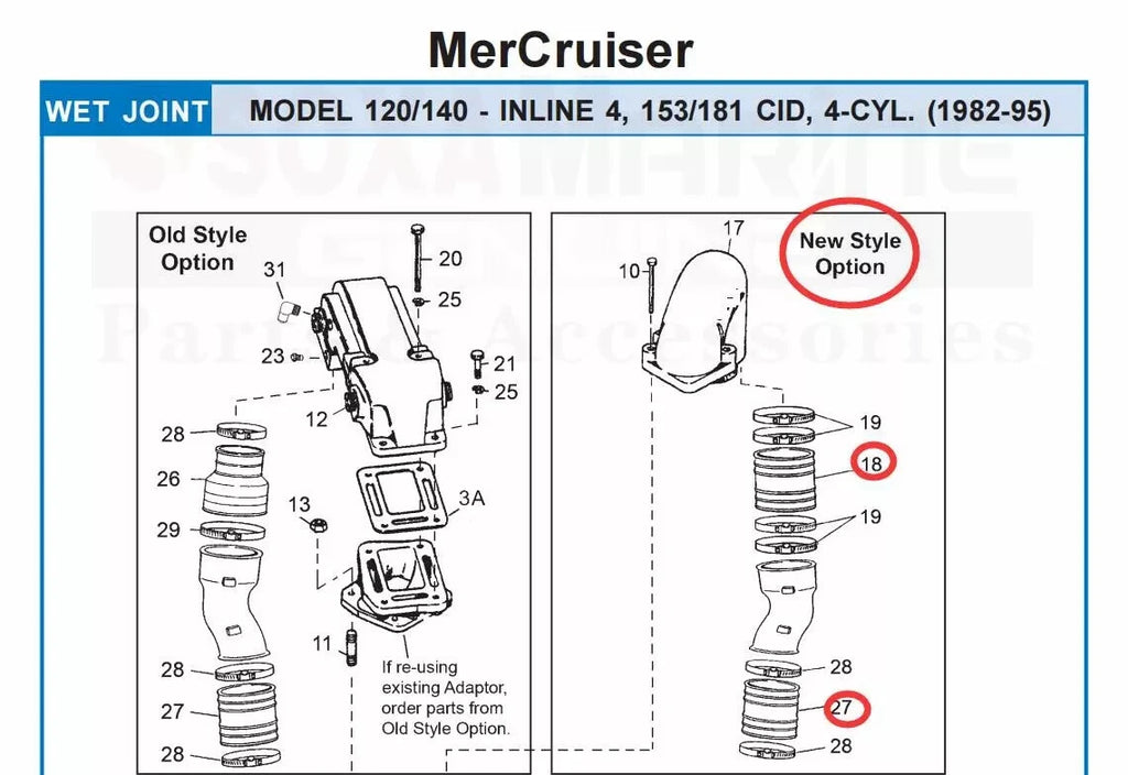 Exhaust Bellow for MerCruiser 120 140 (32-90949, 32-44348001)