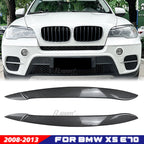 Pair Add-On Headlight Eye Lids for BMW X5 E70 (2008–2013) Carbon Fiber Look