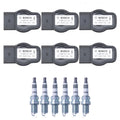 Set of 6 Ignition Coils & Spark Plugs for Audi A4 A6 S4, BMW E36, Jaguar XJ6