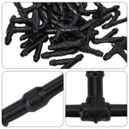 Water Connector Hose Wiper 36pcs Black Fittings Joiner Plastic Splitter