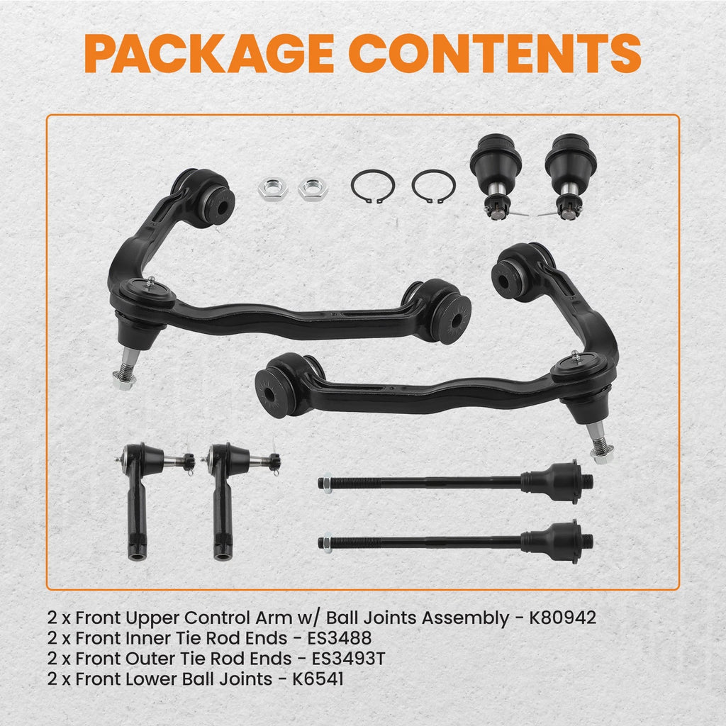 8x Front Upper Control Arm Tie Rods for Chevy Silverado Sierra 1500 (1999–2006)