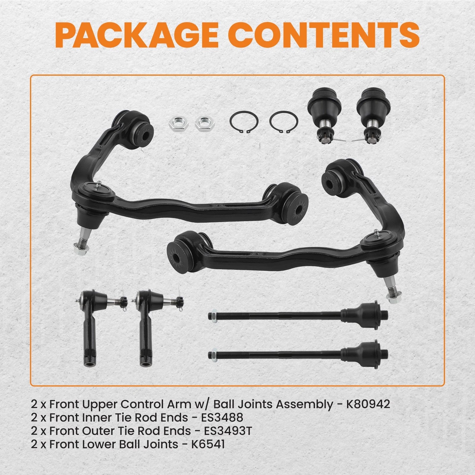 8x Front Upper Control Arm Tie Rods for Chevy Silverado Sierra 1500 (1999–2006)