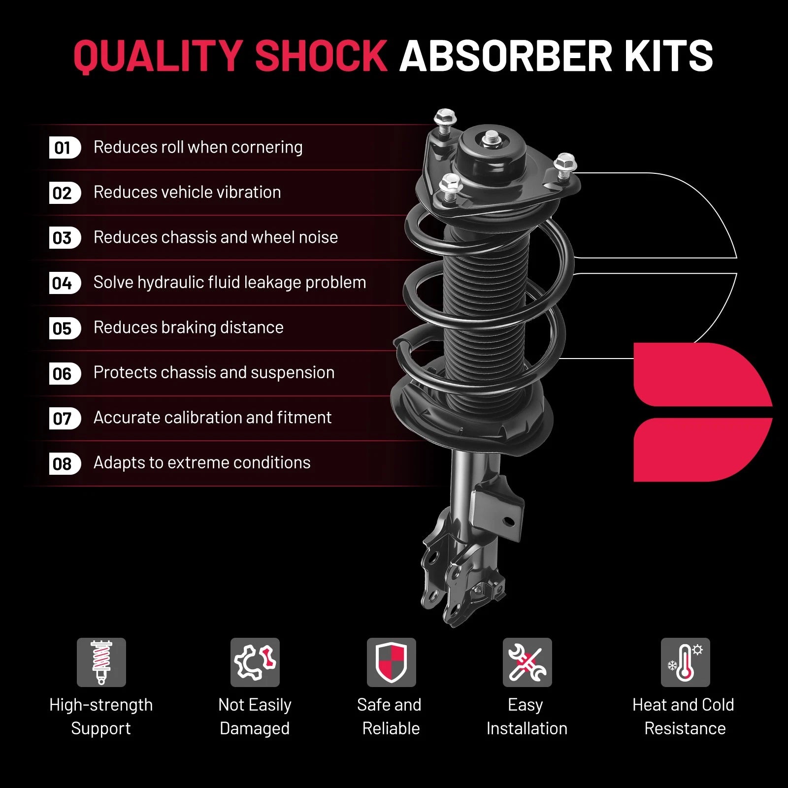 Front Struts Rear Shocks Sway Bars for Hyundai Sonata Kia Optima (2012-2015)