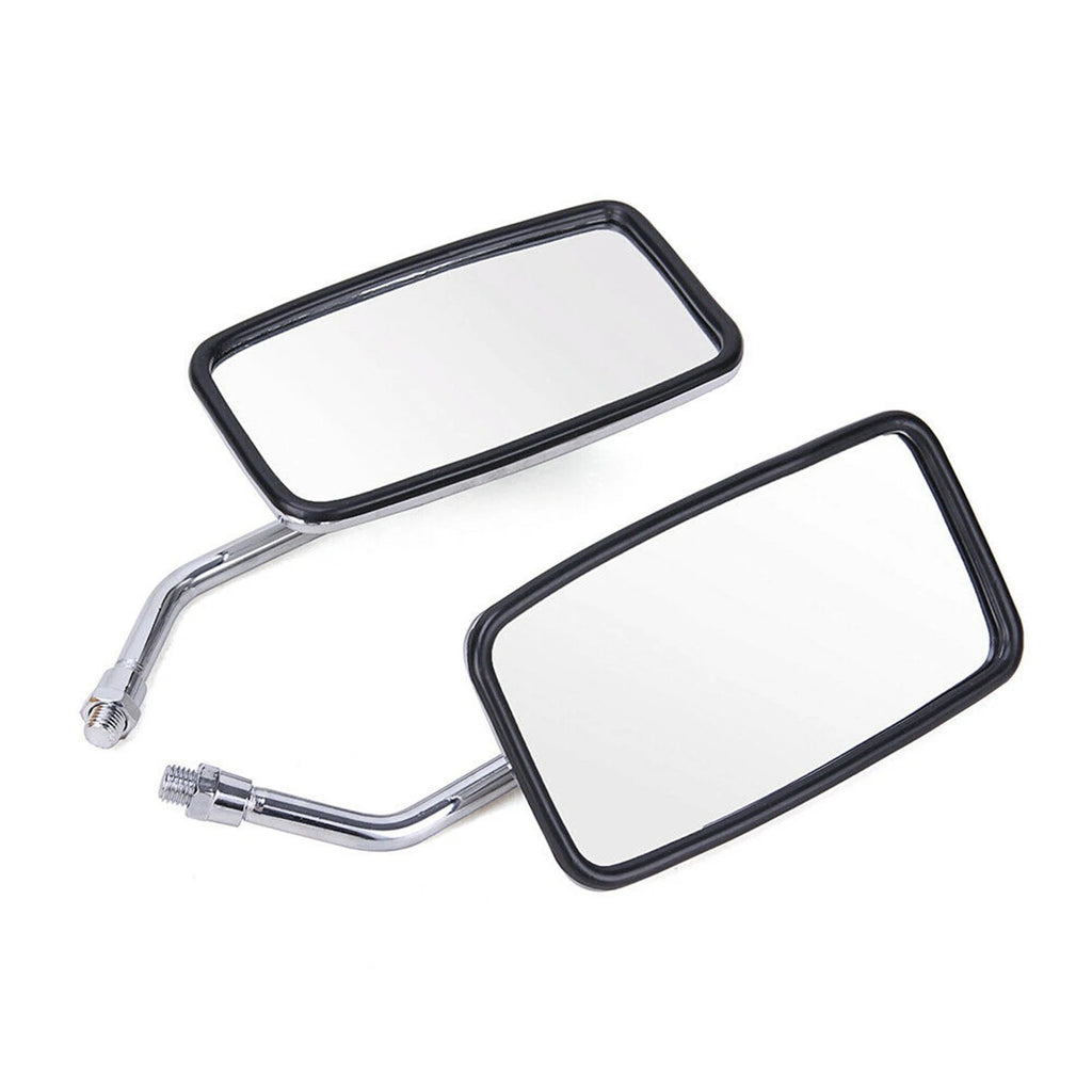 10mm Chrome Rectangle Rearview Mirrors for Yamaha V Star 650 950 1300