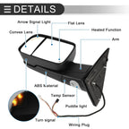 Tow Mirrors for Dodge Ram 1500 with Turn Signal Light Black 2 x (2009-2018)