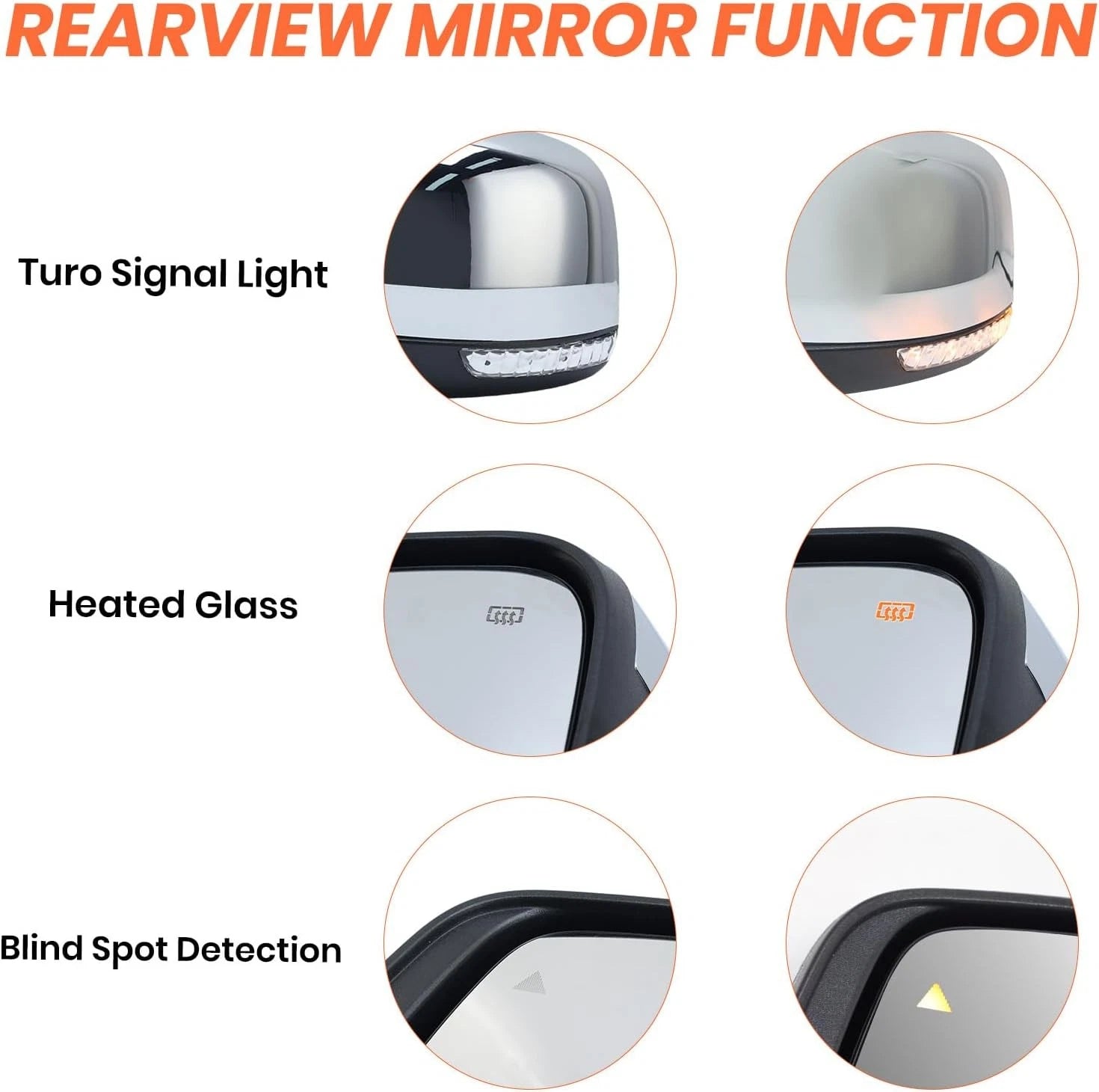 Driver Side Mirror for Jeep Grand Cherokee (2011–2022) - Manual Folding, Blind Spot