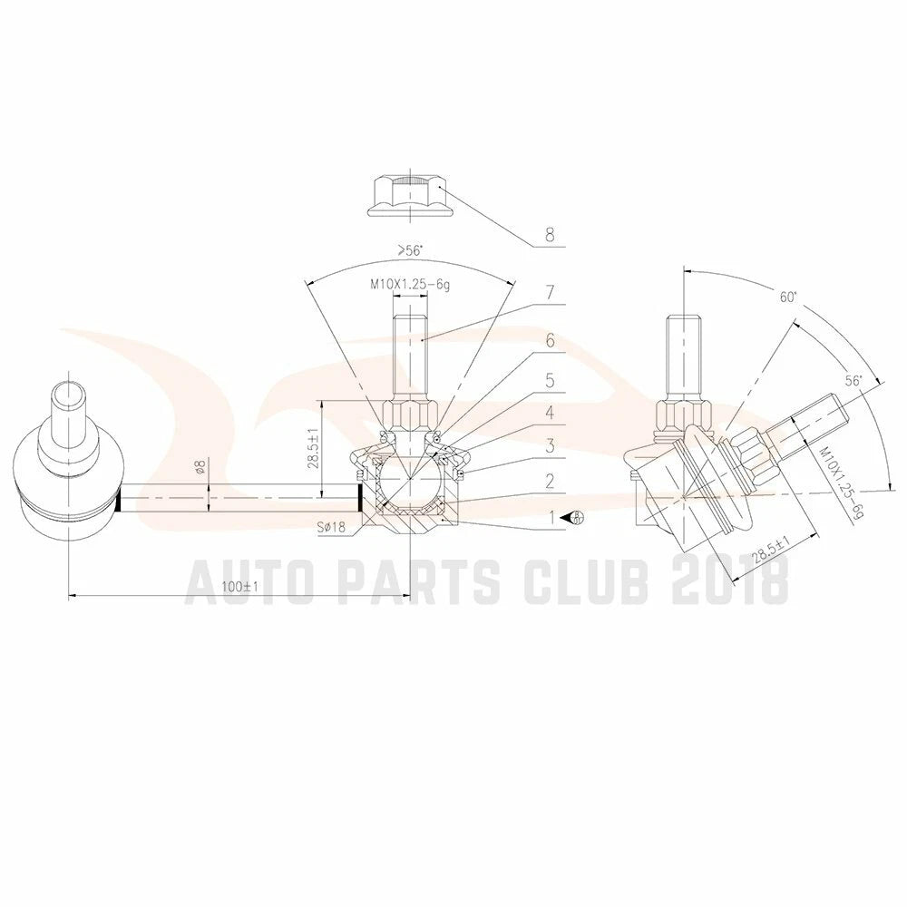 2X Rear Stabilizer Sway Bar Link End Link for Nissan Altima/Maxima (2007–2013)