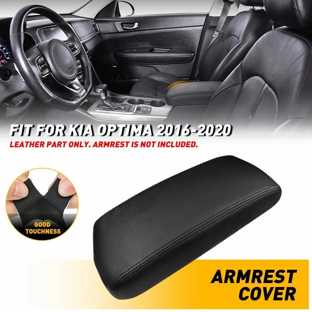 Soft Leather Center Console Armrest Cover for Kia Optima (2016–2020)