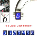 Blue LED Digital Gear Indicator Light for Motorcycle (0-6 Shift)