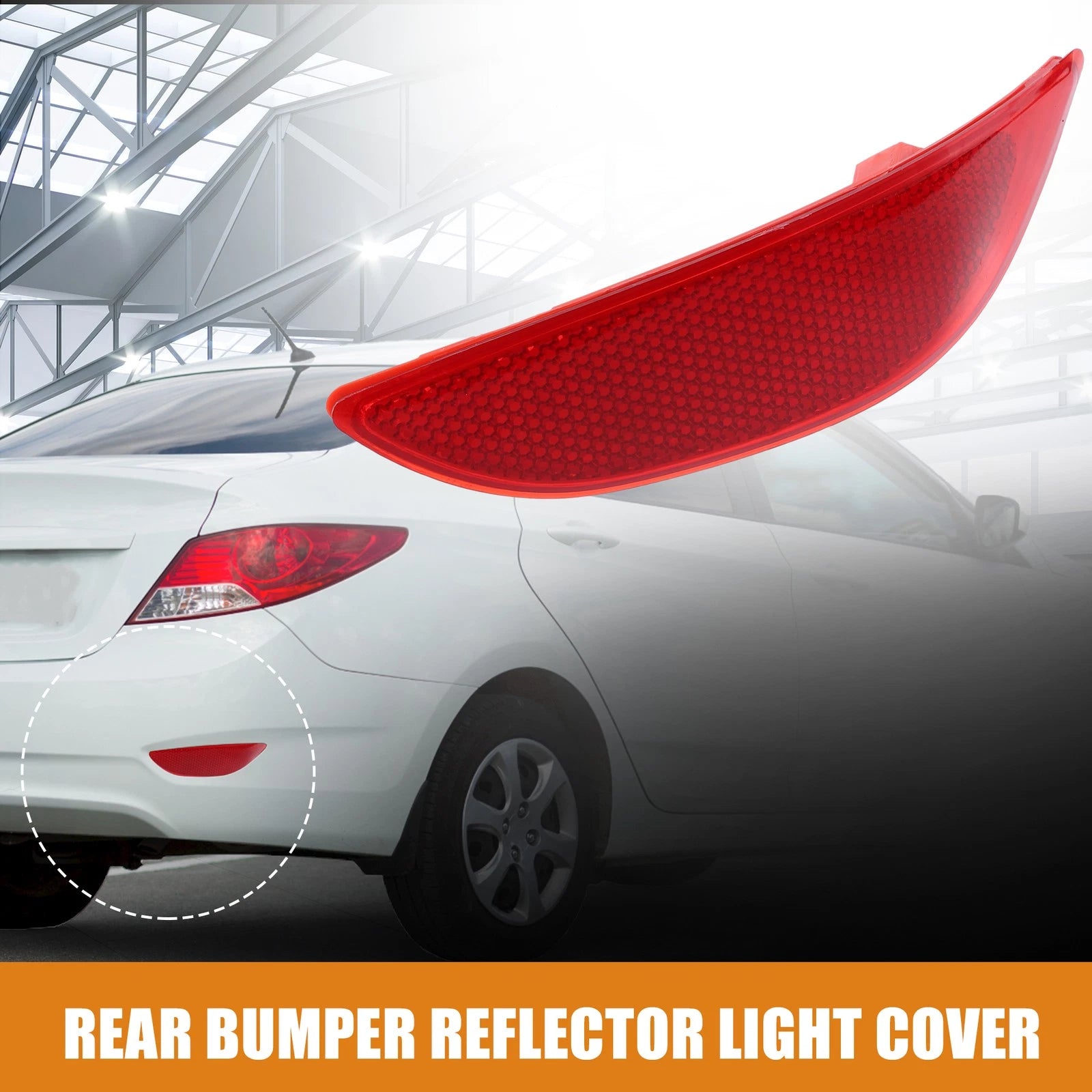 Rear Right Bumper Reflector Light Cover for Hyundai Accent (2010–2017) 92406-1R000 Red