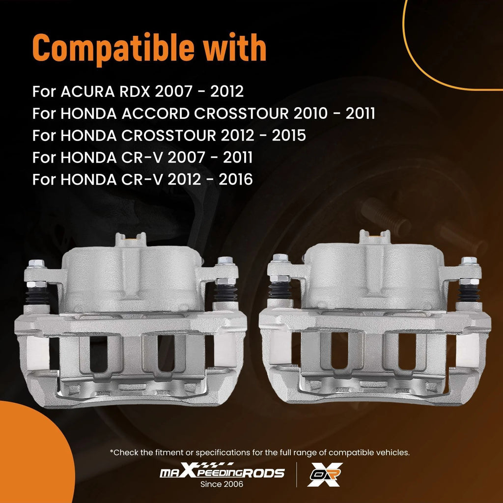 Front Pair (2) Brake Caliper w/Bracket for Acura RDX (2007–2012) 19-B2959 19-B2958