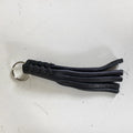 Black Leather Fringe Whip Keychain for Motorcycle