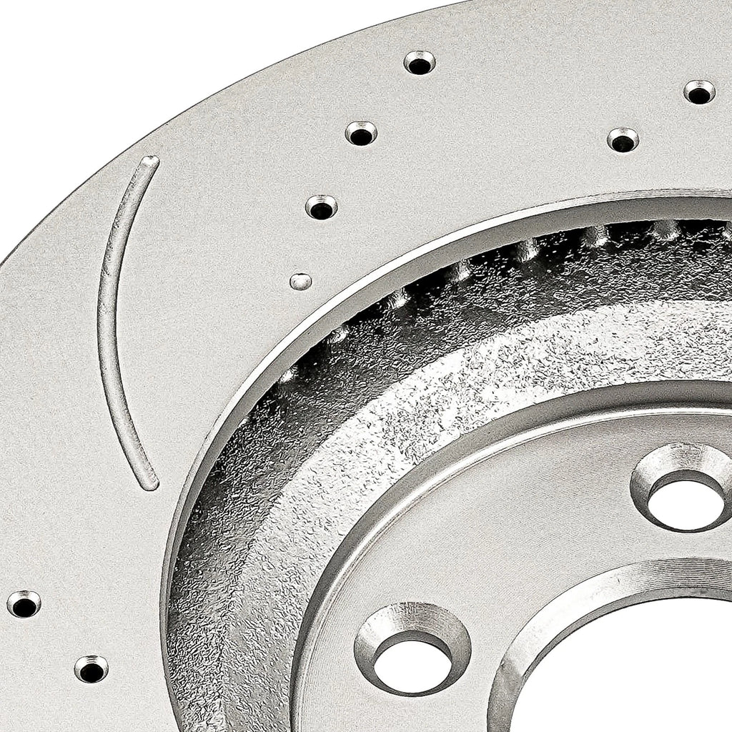 Front Drilled Slotted Brake Rotors for 2012-2014 Ford Mustang V6 3.7L (2012–2014)