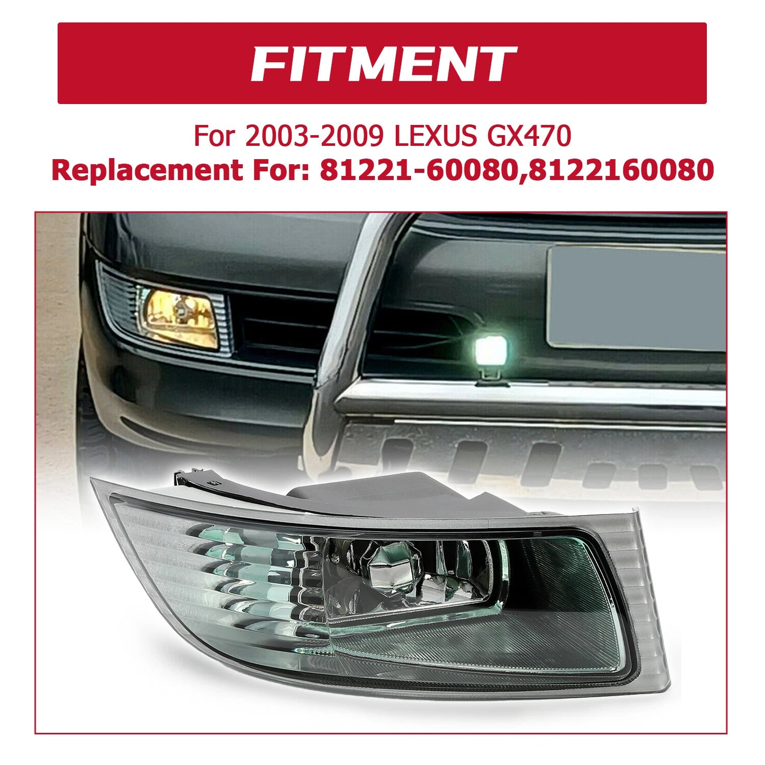 Bumper Fog Light Driving Lamp for Lexus GX470 (2003–2009) Right Side