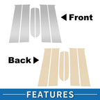 Set of 6 Door Pillar Window Trim for Ford Ranger (2015–2021) Silver Tone