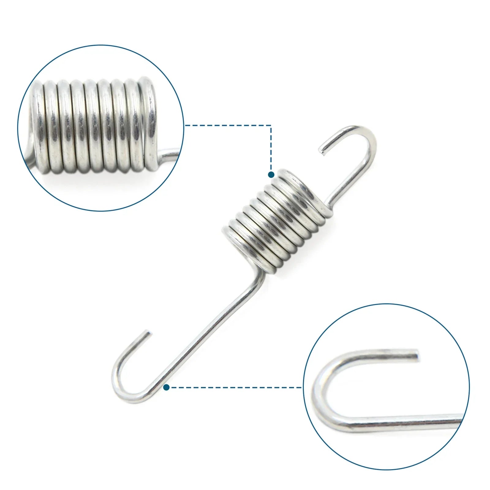 2 x 8cm Silver Tone Motorcycle Brake Pedal Return Springs for CG125