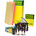Set of 4 Mann Filters & 4 NGK Ruthenium HX Spark Plugs for Audi VW