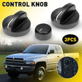3X Temperature Knob Control Set for Dodge Ram 1500 (1994–1997) Black EXV