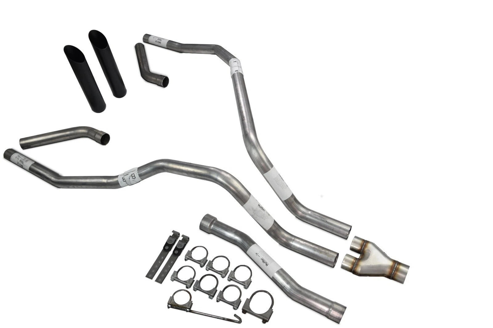 Dual Exhaust Y Pipe for Nissan Titan (2004–2006) 2.5 Inch Black Tip