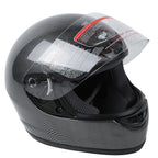 Flip Up Full Face Helmet for DOT Motorcycle (S, M, L, XL) - Black Carbon Fiber