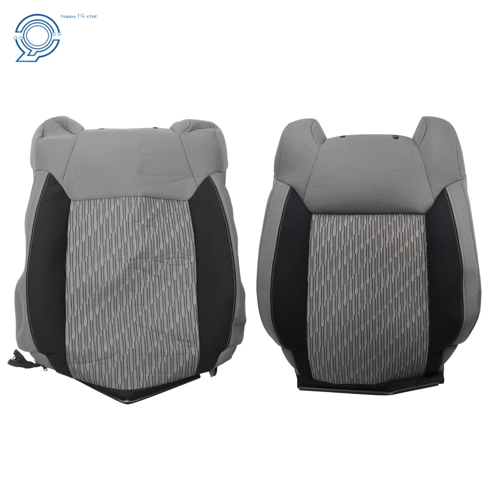Set of 2 Seat Covers for Toyota Tundra (2014–2021) Cloth Gray/Black