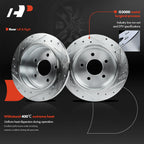 Rear Drilled Brake Rotor & Ceramic Pad Set for Ford Crown Victoria (1996–2002)