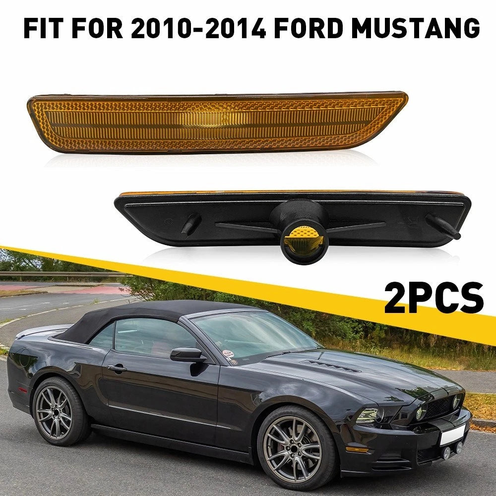 Amber Front Bumper Side Marker Lights for Ford Mustang (2010–2014) EV