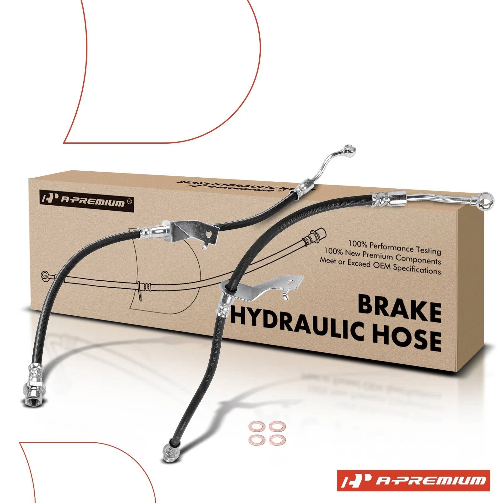 2X Front Brake Hydraulic Hose for Kia Rio (2012–2017)