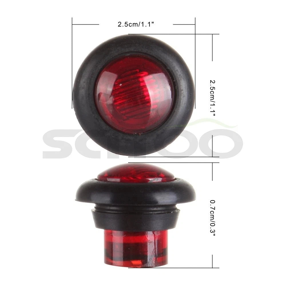 5PCS Smoke Amber LED Cab Running Marker & 4x Red Side Marker Lights for Ford Jeep