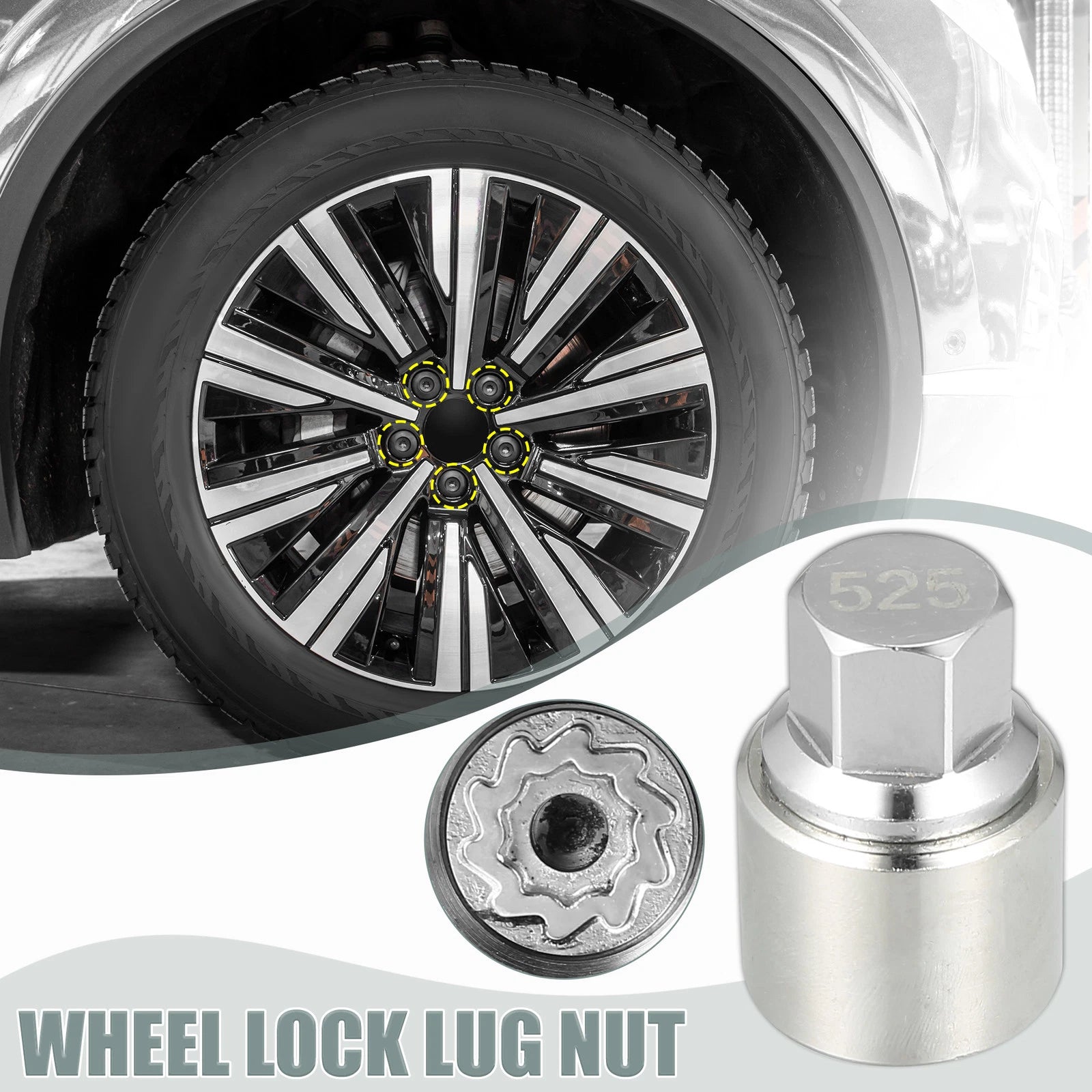 525 Wheel Lock Lug Nut Anti Theft Screw Removal Key for Volkswagen Scirocco (2009–2017)