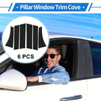 6 Pcs Door Pillar Window Trim for Mitsubishi Outlander Sport ASX (2011–2019) Black