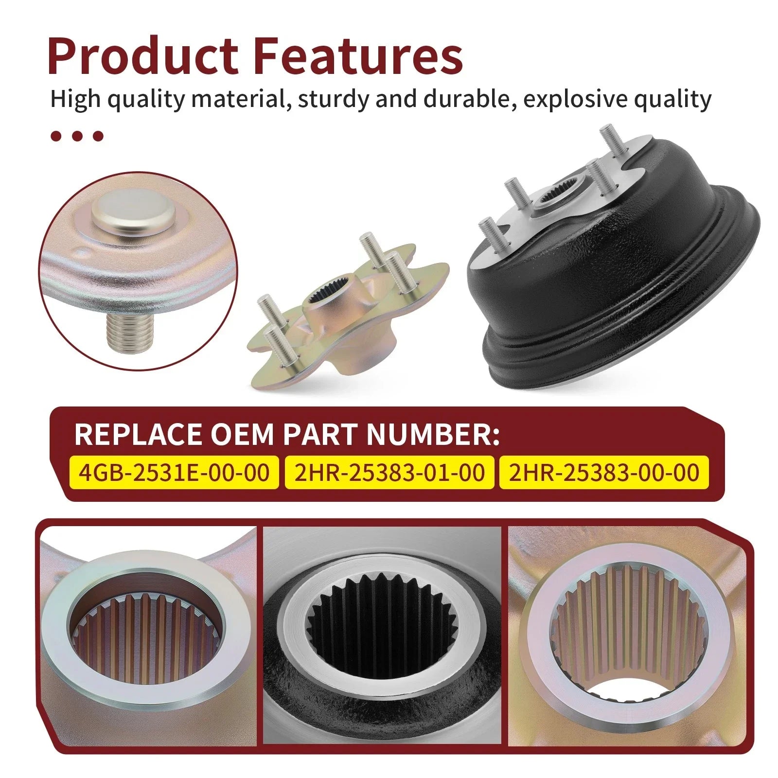 Rear Brake Drum & Hub for Yamaha Big Bear 350 (1996–1999)